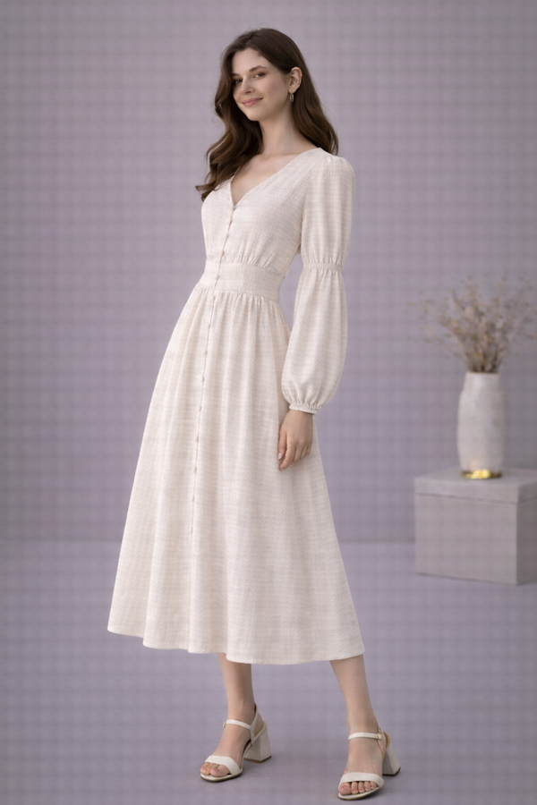 Ethereal Textured Midi Dress