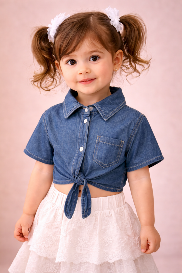 Little Daisy Denim Lace Set