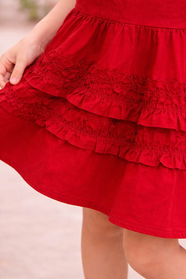 Little Ruby Ruffle Frock