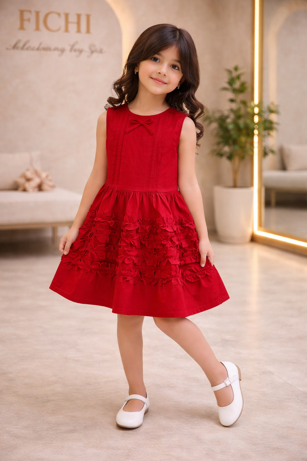 Little Ruby Ruffle Frock