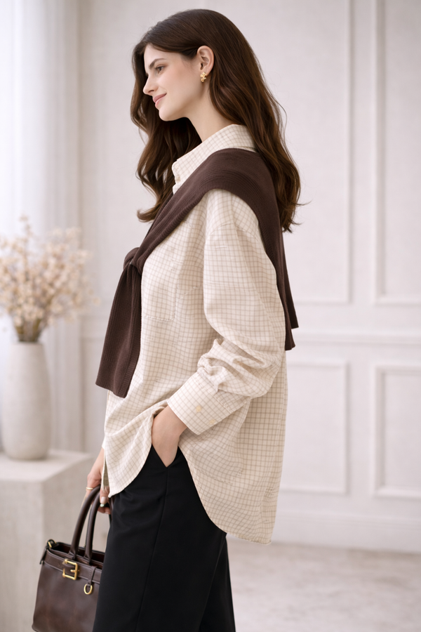 Layered Check Shirt Set