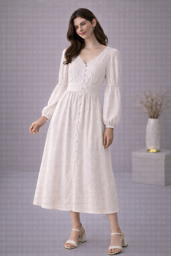 Ethereal Textured Midi Dress
