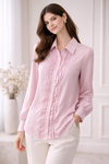 Blush Ruffle Detail Shirt