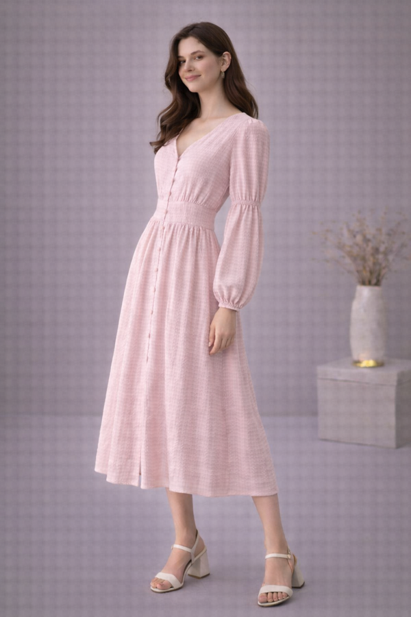 Ethereal Textured Midi Dress