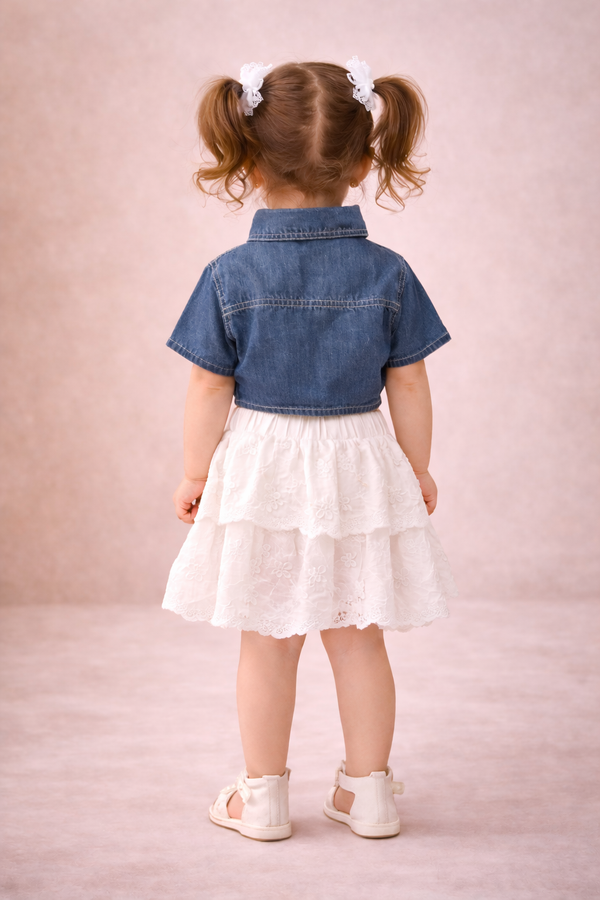 Little Daisy Denim Lace Set