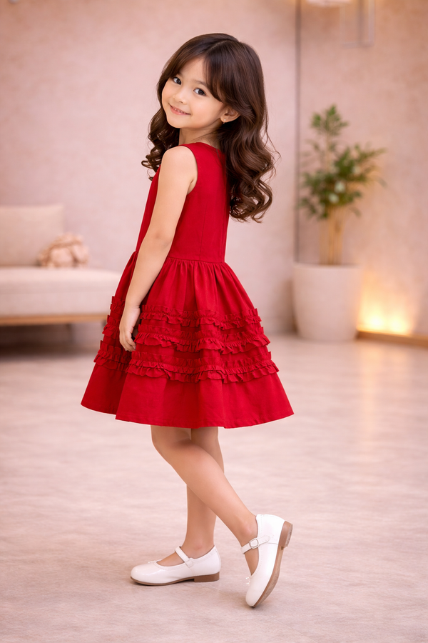 Little Ruby Ruffle Frock