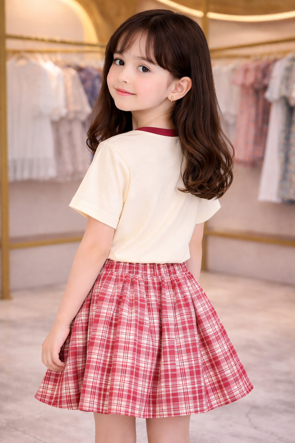 Little Strawberry Charm Top & Skirt Set