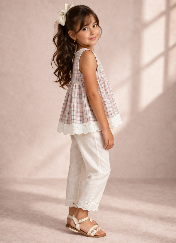 Little Blush Checkered Co-ord Set