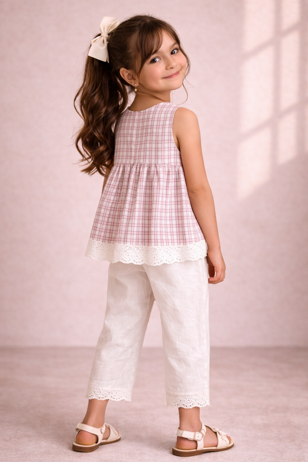 Little Blush Checkered Co-ord Set