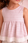 Little Blush Checkered Co-ord Set